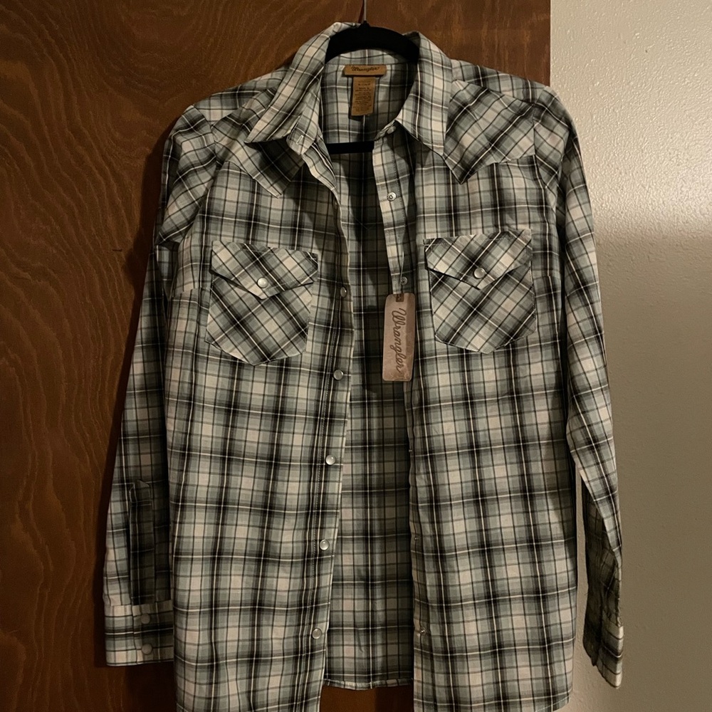 Wrangler Plaid Shirt - Black and Green